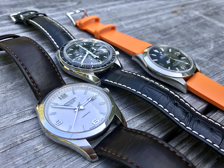 Rolex Omega and Longlines Watches on Hirsch straps