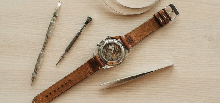 Two-Stitch Straps Leather Honey Watch Strap