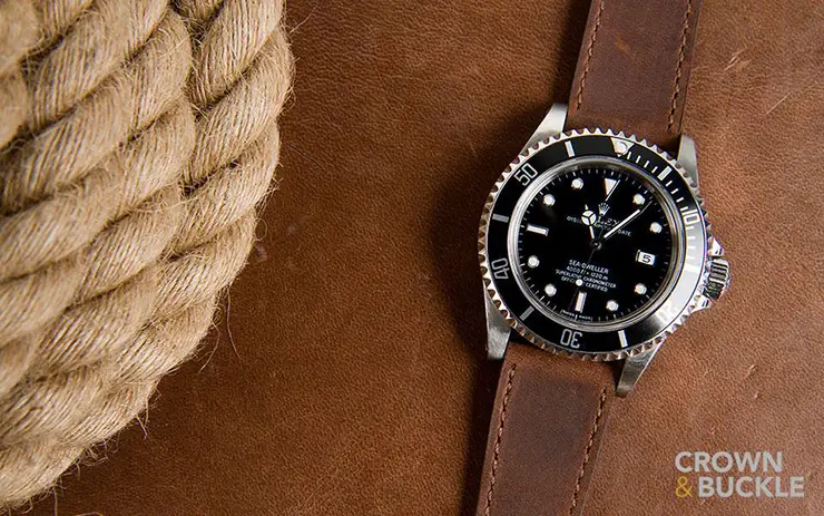 rolex sea dweller leather strap
