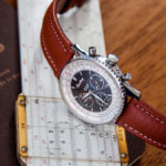 Red Brown leather strap on a Breitling watch.