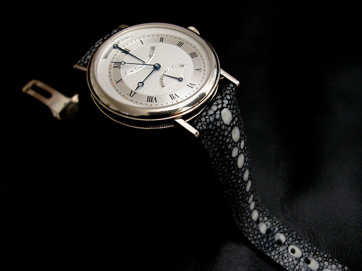 Classic Breguet 5207 on Black Row Stone Stingray Watch Strap