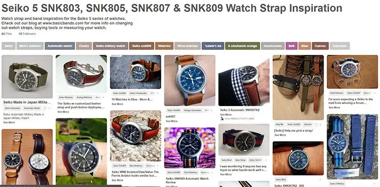 Seiko 5 Watch Strap Inspiration on Pinterest