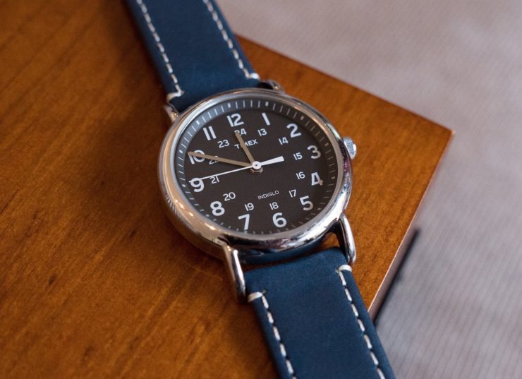 Barton Band Leather Quick Release Watch Strap on Timex