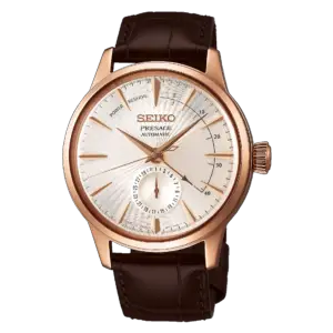 Seiko Presage Cocktail Time -Side Car - Warm Grey Dial - Gold Case - Power Reserve -SSA346