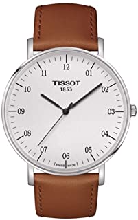 Tissot Everytime White Dial Black Hands Leather Bands